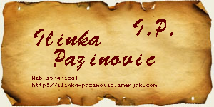 Ilinka Pažinović vizit kartica